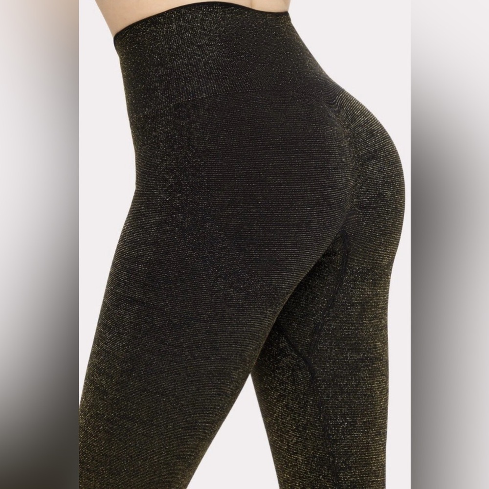 Fabletics + Yitty HW Shimmer Black & Silver Shaping Luxe Legging | XS/S | NWT